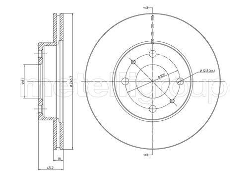 Trusting DF436 Front brake disc ventilated DF436