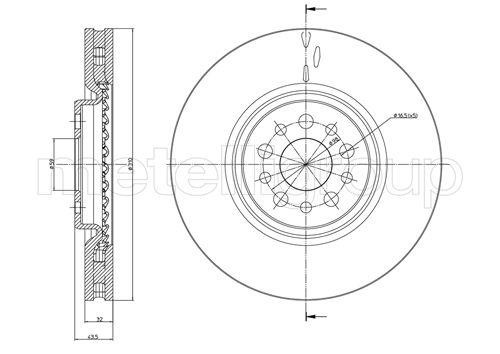 Trusting DF404 Front brake disc ventilated DF404