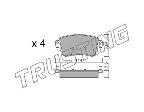 Trusting 1108.0 Brake Pad Set, disc brake 11080