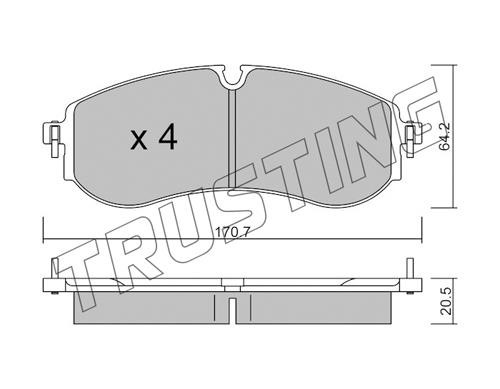 Trusting 1263.0 Brake Pad Set, disc brake 12630