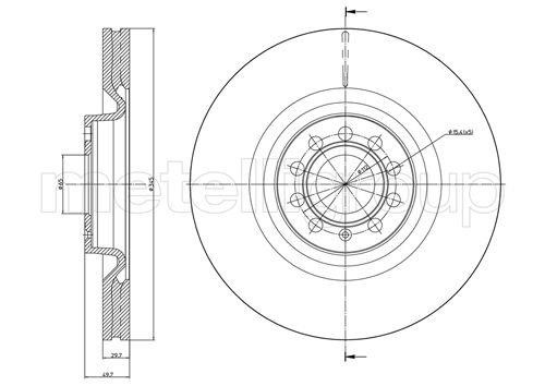 Trusting DF1070 Front brake disc ventilated DF1070