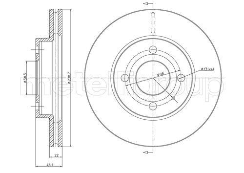 Trusting DF669 Front brake disc ventilated DF669