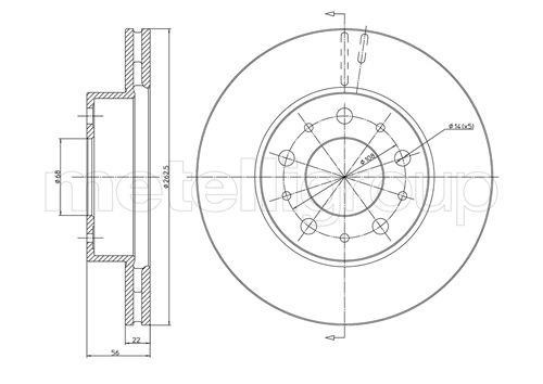 Trusting DF488 Front brake disc ventilated DF488