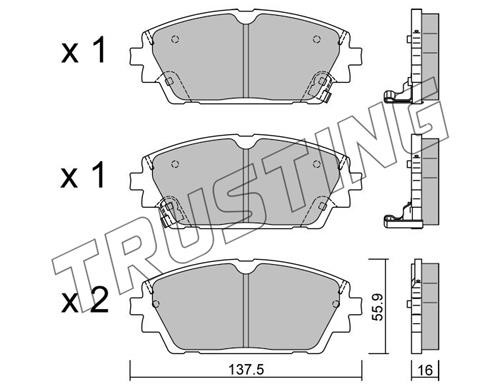 Trusting 1237.0 Brake Pad Set, disc brake 12370