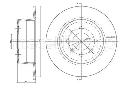 Trusting DF190 Rear brake disc, non-ventilated DF190