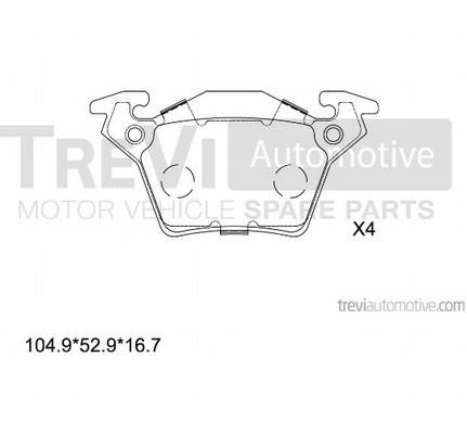 Trevi automotive PF1620 Brake Pad Set, disc brake PF1620