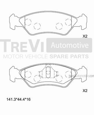 Trevi automotive PF1552 Brake Pad Set, disc brake PF1552