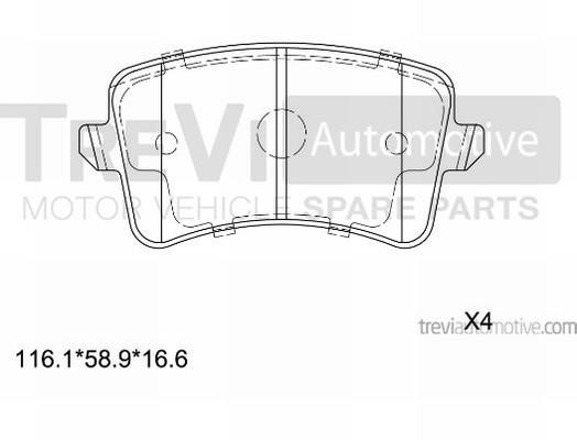 Trevi automotive PF1412 Brake Pad Set, disc brake PF1412