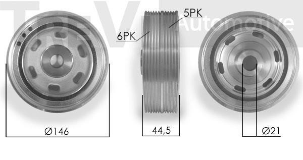 Trevi automotive PC1044 Pulley crankshaft PC1044