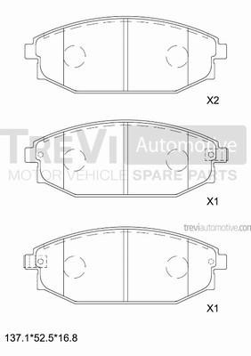 Trevi automotive PF1221 Brake Pad Set, disc brake PF1221