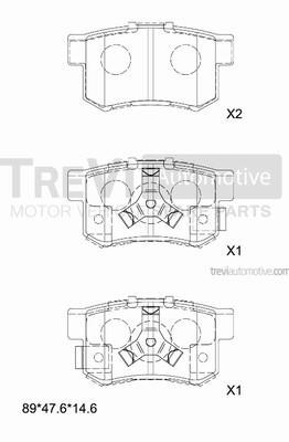 Trevi automotive PF1426 Brake Pad Set, disc brake PF1426