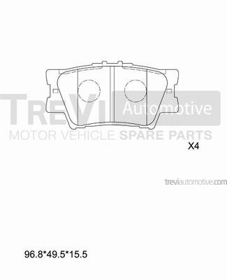 Trevi automotive PF1302 Brake Pad Set, disc brake PF1302