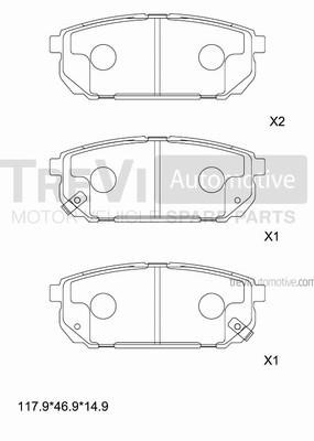 Trevi automotive PF1246 Brake Pad Set, disc brake PF1246