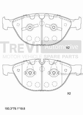Trevi automotive PF1297 Brake Pad Set, disc brake PF1297