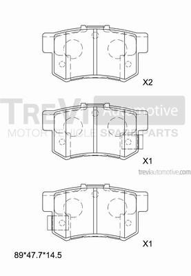 Trevi automotive PF1224 Brake Pad Set, disc brake PF1224