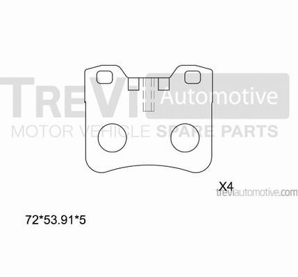 Trevi automotive PF1572 Brake Pad Set, disc brake PF1572