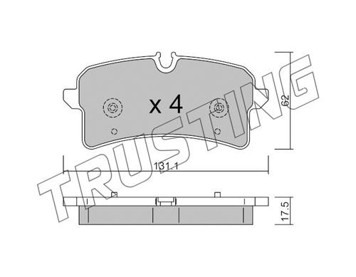 Trusting 1261.0 Brake Pad Set, disc brake 12610