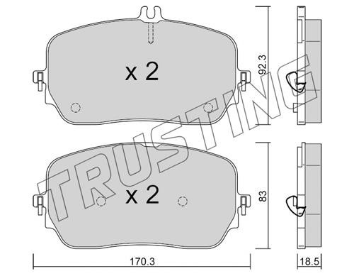 Trusting 1272.0 Brake Pad Set, disc brake 12720