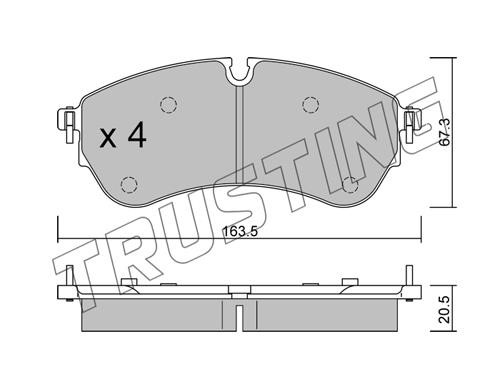 Trusting 1173.0 Brake Pad Set, disc brake 11730