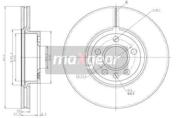 Maxgear 19-1024 Front brake disc ventilated 191024