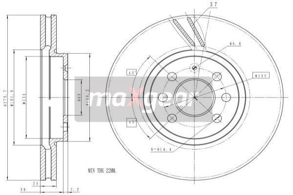 Maxgear 19-1065 Front brake disc ventilated 191065