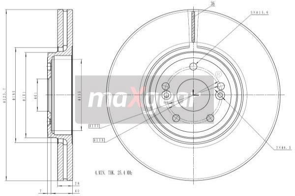 Maxgear 19-1300 Front brake disc ventilated 191300