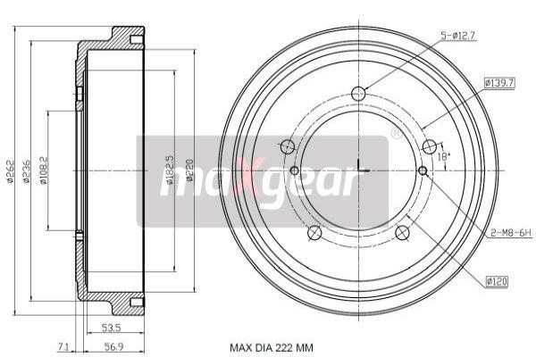 193222 Maxgear Brake drum