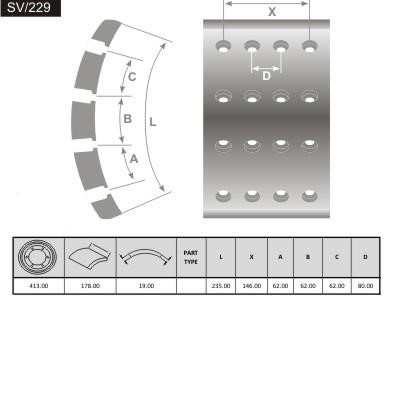 Fras-le SV/229 Brake lining set SV229