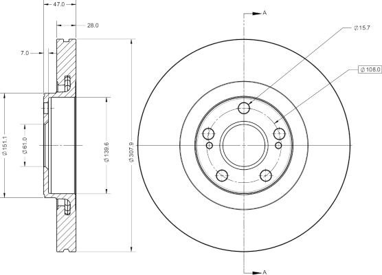 Remy RAD1680C Front brake disc ventilated RAD1680C