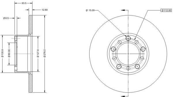 Remy RAD2037C Unventilated front brake disc RAD2037C