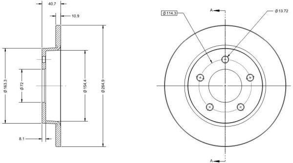 Remy RAD1385C Rear brake disc, non-ventilated RAD1385C