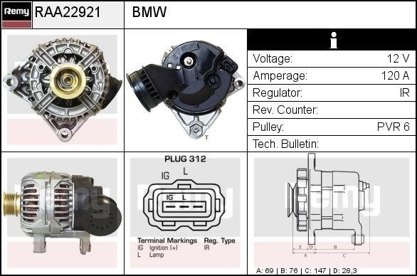 Remy RAA22921 Alternator RAA22921