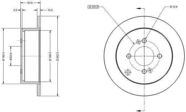 Remy RAD1334C Rear brake disc, non-ventilated RAD1334C