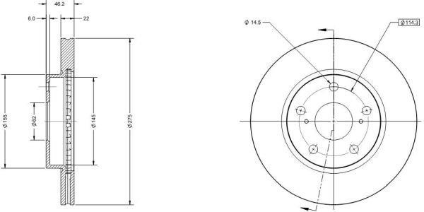 Remy RAD1751C Front brake disc ventilated RAD1751C