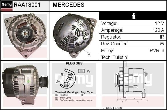 Remy RAA18001 Alternator RAA18001