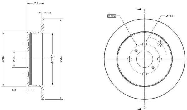 Remy RAD1093C Rear brake disc, non-ventilated RAD1093C