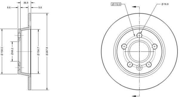 Remy RAD1257C Rear brake disc, non-ventilated RAD1257C