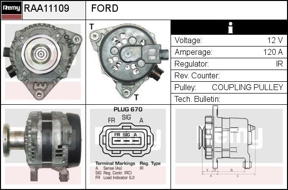 RAA11109 Remy Alternator