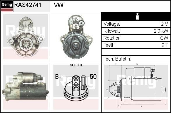 Remy RAS42741 Starter RAS42741