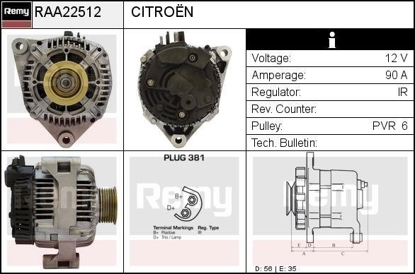 Remy RAA22512 Alternator RAA22512