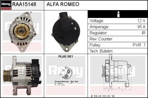 Remy RAA15148 Alternator RAA15148