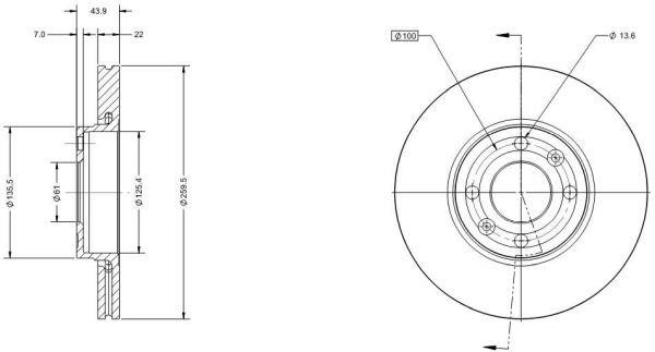 Remy RAD1018C Front brake disc ventilated RAD1018C