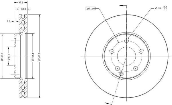 Remy RAD2486C Front brake disc ventilated RAD2486C