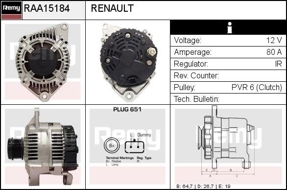 Remy RAA15184 Alternator RAA15184