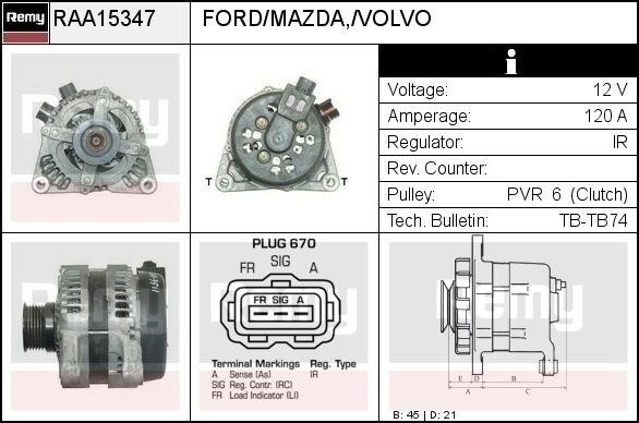 Remy RAA15347 Alternator RAA15347