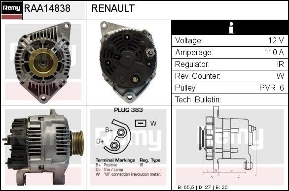 Remy RAA14838 Alternator RAA14838