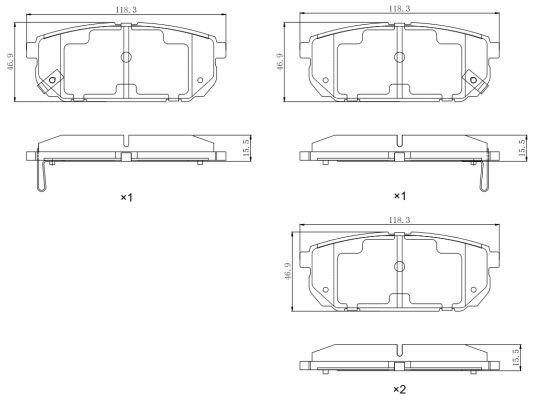 Remy RAP1504 Brake Pad Set, disc brake RAP1504