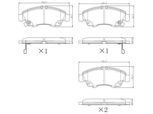 Remy RAP1315 Brake Pad Set, disc brake RAP1315