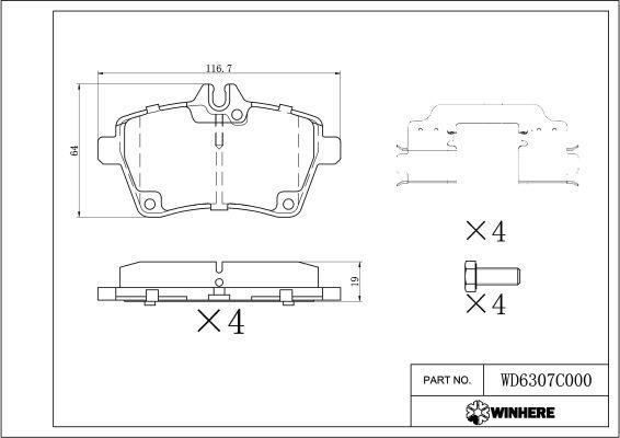 Remy RAP1097 Brake Pad Set, disc brake RAP1097