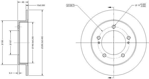 Remy RAD1433C Unventilated front brake disc RAD1433C